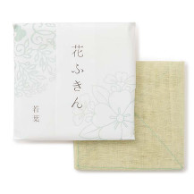 「上品で淡い色の」花ふきん 若葉