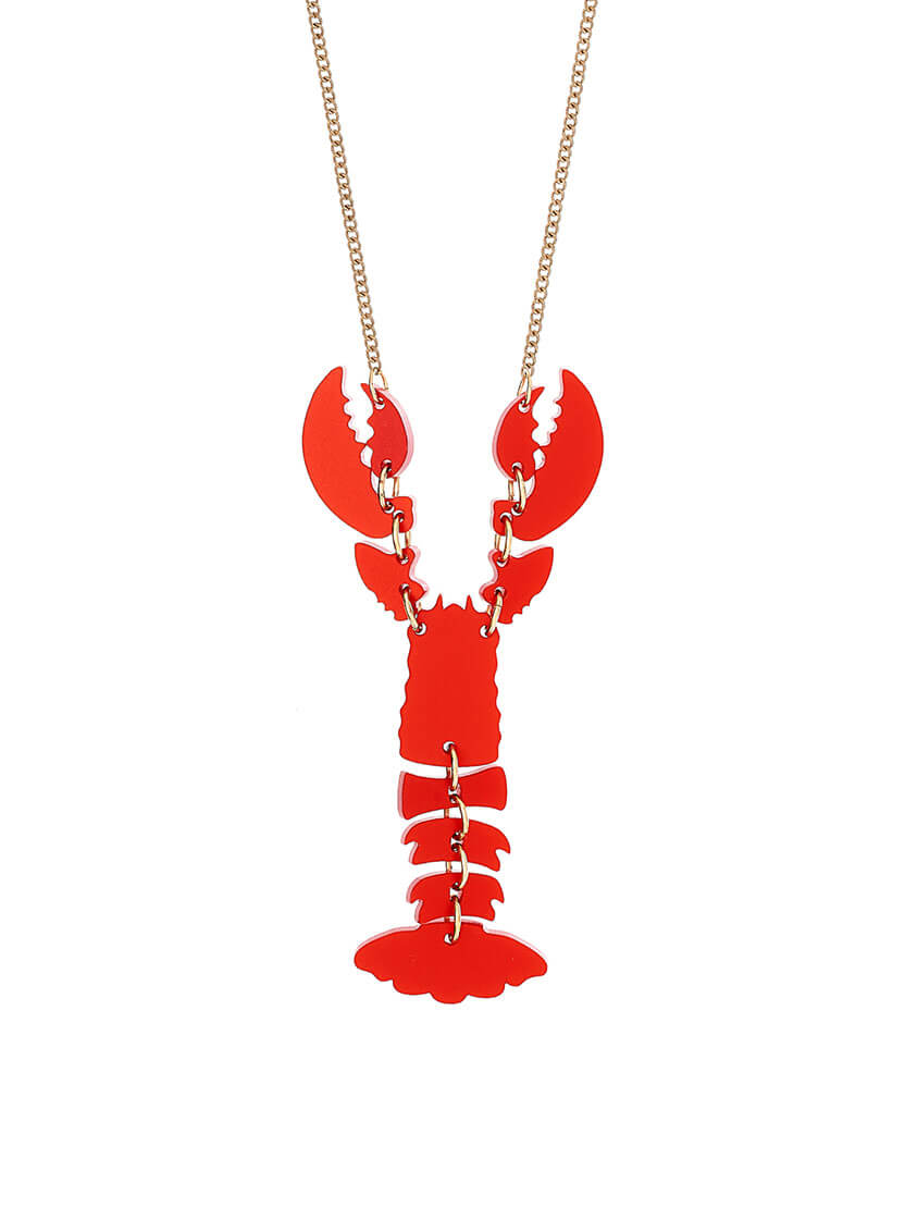 Lobster Necklace - Ruby Shimmer